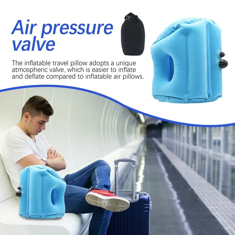 

Inflatable Portable Pillow Soft Resting Pillow Cushion Neck Pillow on Airplane Car Pillow Travel Sleeping Bag Rest Soft Pillow