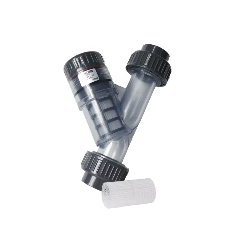 Transparent PVC plastic sediment Y type filter strainer