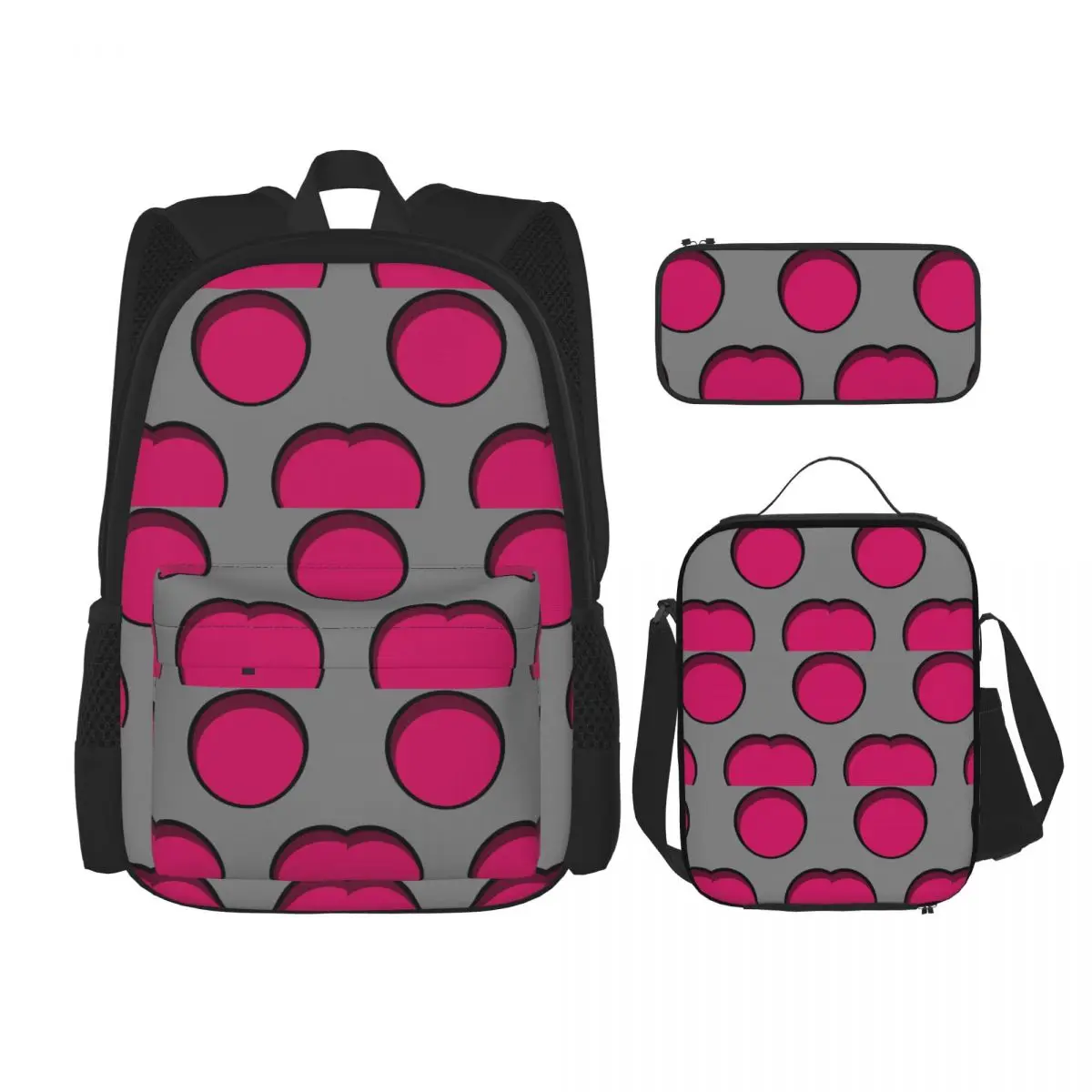Invader Zim PAK Backpacks Children Bookbag School Bags Rucksack Lunch Bag Pen Bag Three-Piece Set