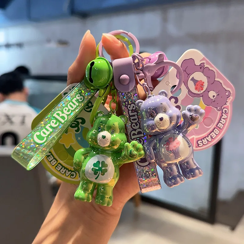 Creative Cartoon Girl Heart Genuine Electroplating Love Bear Keychain Circle Girlfriend Bag Cute Pendant Keychain