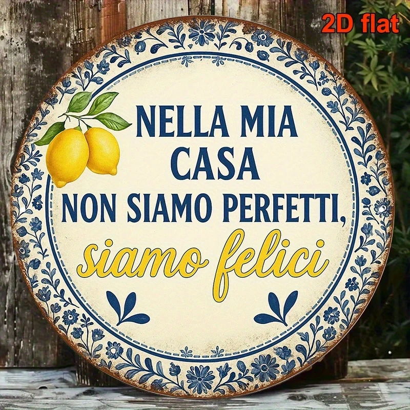 20cm 1Pcs 2D Retro Rural Farm Natural  Iemon Theme Italian Proverb Wooden Disc Furniture Hanging Wall Decoration Birthday Gift,