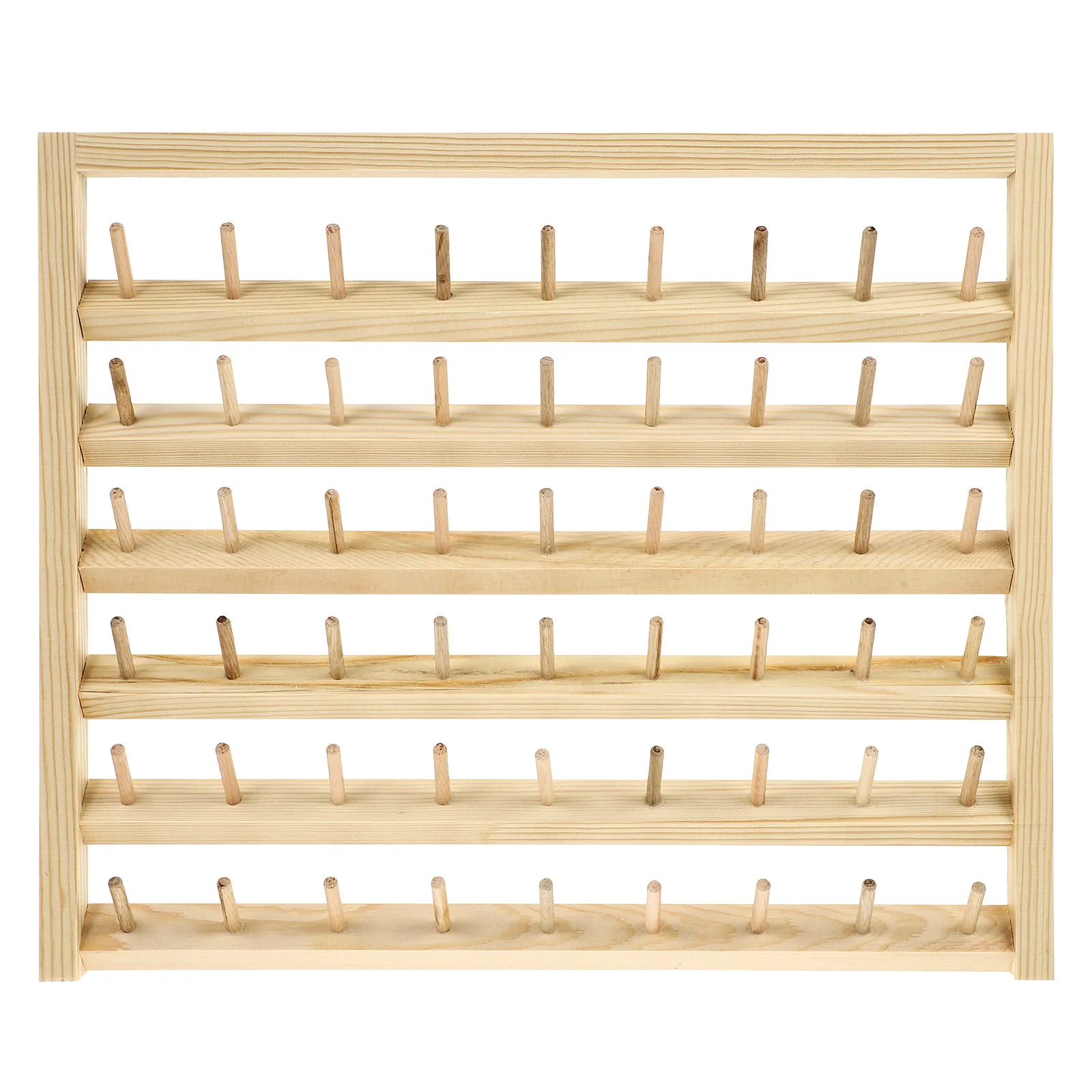 Wall-Mounted Wooden Thread Rack 54-Spool Capacity Sewing Thread Storage Stand for Embroidery Sewing Craft Organization