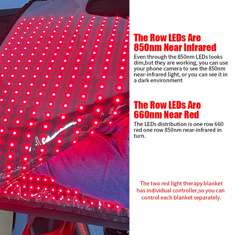 660Nm 850nm وسادة الأشعة تحت الحمراء العلاج بالضوء الأحمر كبسولة المنزلية صمام ثنائي باعث للضوء الأحمر كيس النوم بالأشعة تحت الحمراء