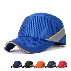 Gorra de béisbol de tela de red hi-viz anticolisión, sombrero duro, protección de la cabeza para el trabajo, reparación de fábrica