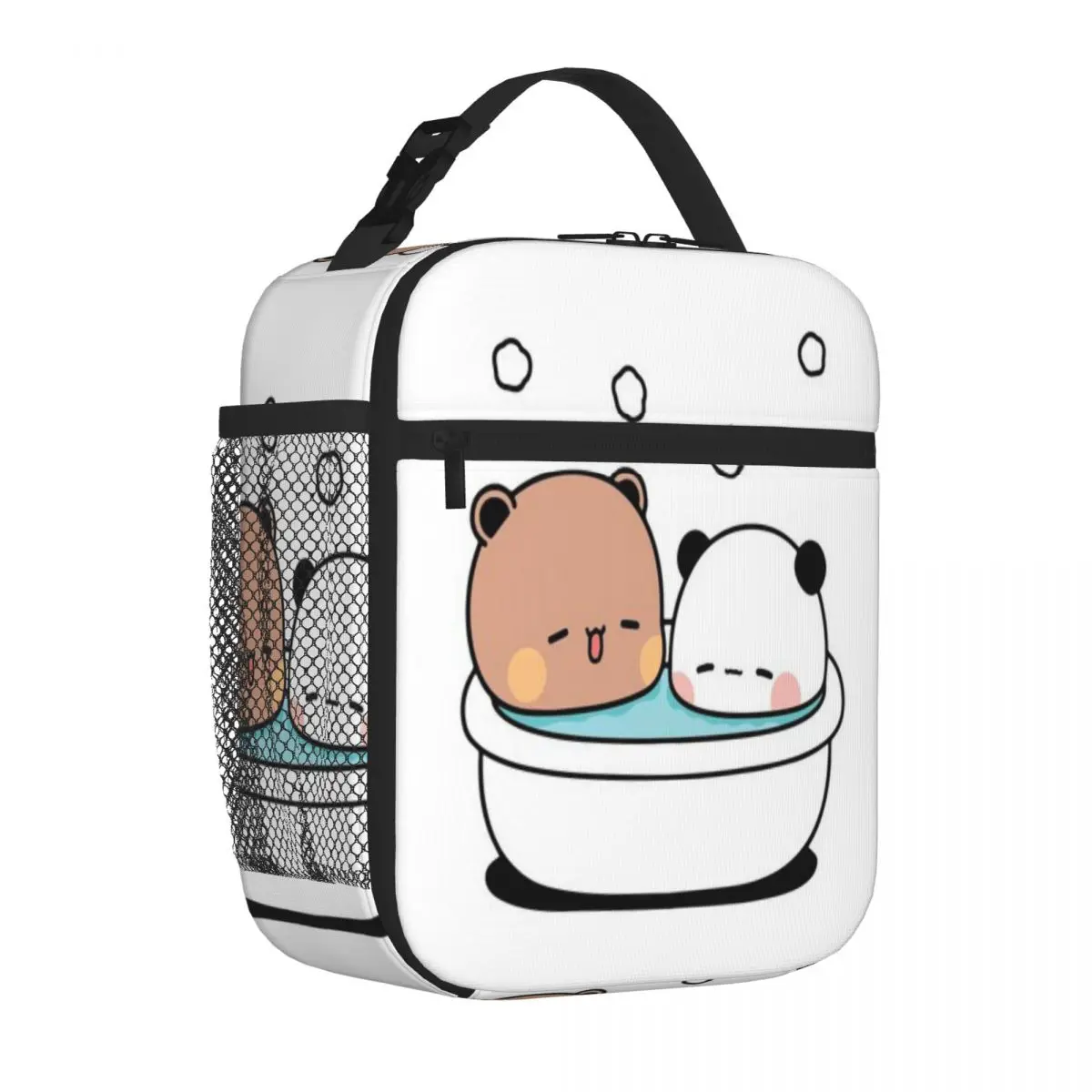 Bestselling Bear And Panda Bubu Dudu Bath Splicing Color Lunch Tote Roadside Stop Lunch Carrier