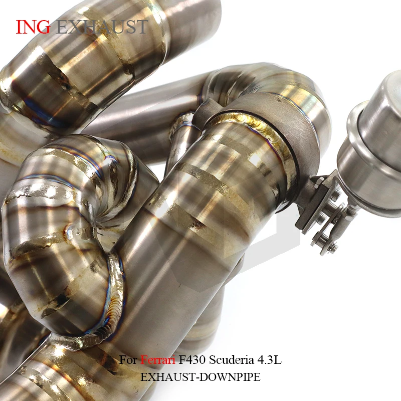 ING التيتانيوم صمام تفريغ CatBack لفيراري F430 سكوديريا 4.3L التحكم كاتم الصوت نظام العادم الذهبي