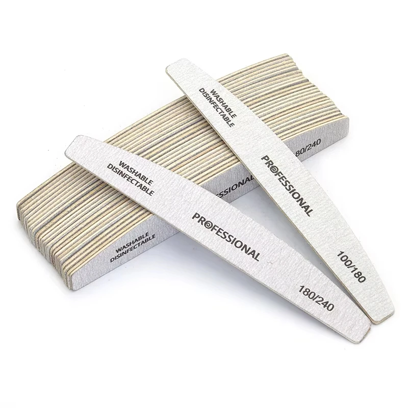 10er-Set Holz-Nagelfeilen, professionelle doppelseitige Nagelfeilen, Maniküre-Puffer, graue Boot-Feilen, Pediküre-Puffer, Körnung 100/180/240