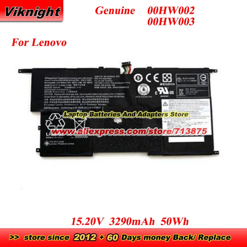 

Оригинальный аккумулятор 00HW002 00HW003 45N1700 45N1701 45N1702 45N1703 SB10F46441 для Lenovo ThinkPad New X1 Carbon 20BT 3th 2015 X1C
