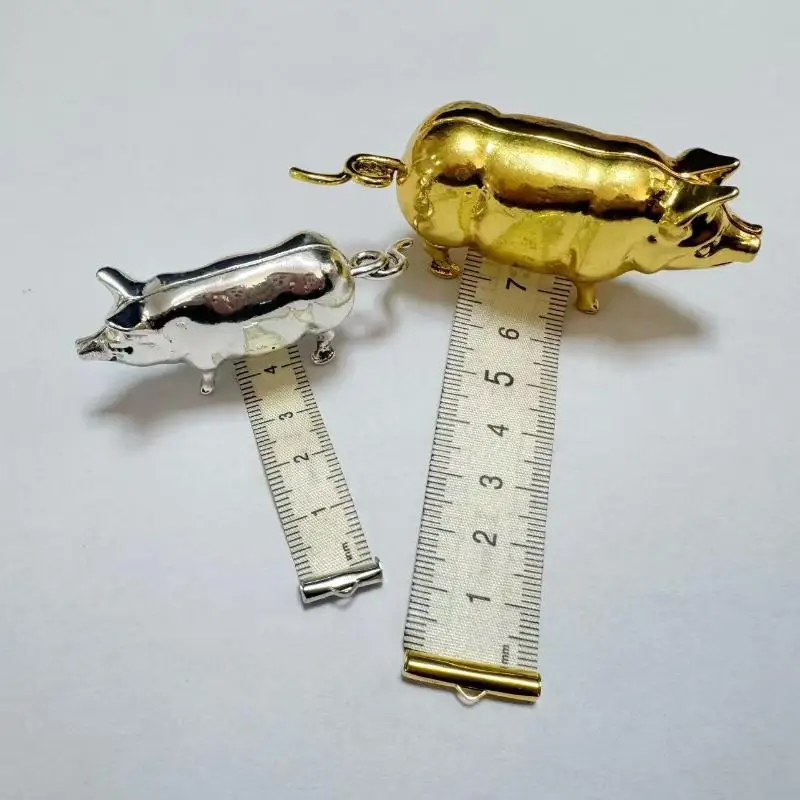 Vintage Pig Shaped Mini Tape Measure Metal Soft Flexible Ruler Portable Pocket Tool for DIY Crafts Tailor Sewing Work