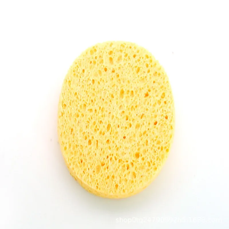 Cleansing Face Ellipse Makeup Remover Tool Natural Wood Pulp Sponge Cellulose Compress Cosmetic Puff Facial Washing Sponge