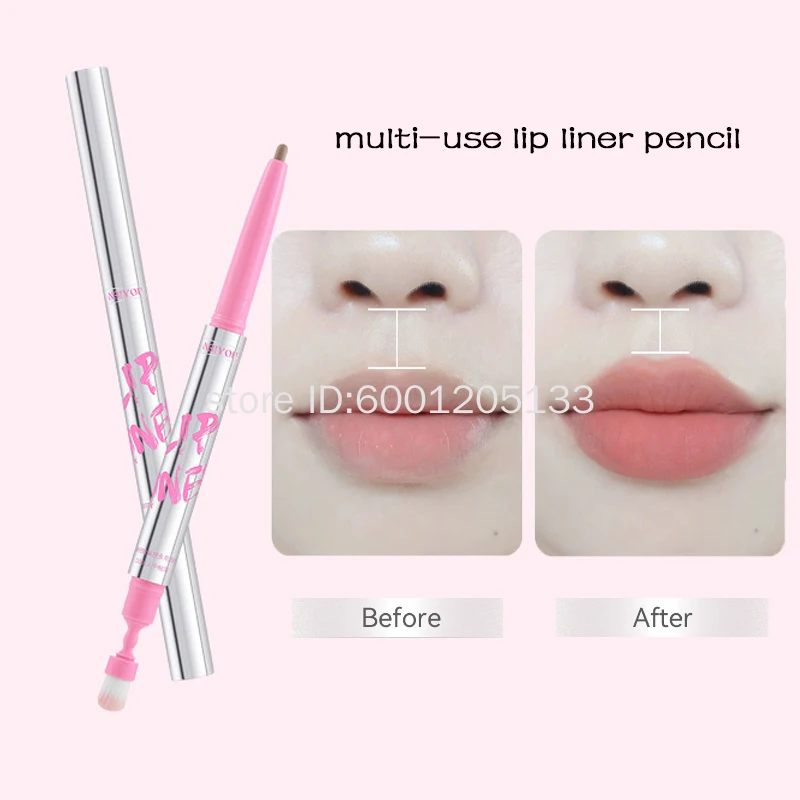 NEIYOU Double-ended Multi-use Lip Liner Eyeliner Contour Lips Shape Wears Long-lasting Color Three-dimensional Lip Nude Lipstick