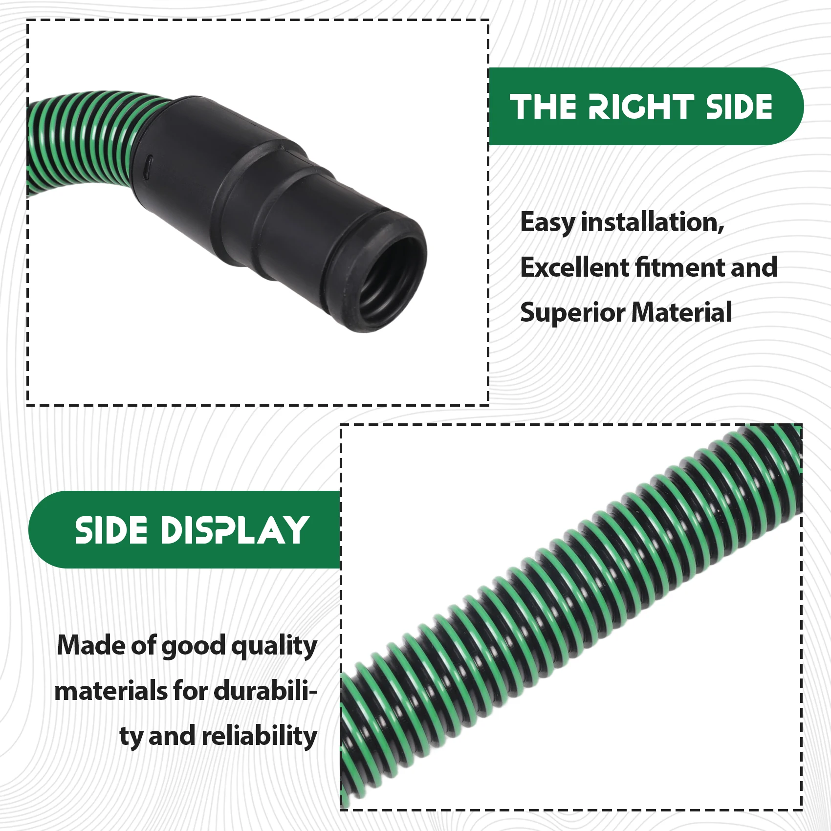 A23T Dust Absorption Pipe 5M, EVA Dust Collection Hose for Festool Vacuum Cleaner, Electric Dry for Grinder Vacuum Tube
