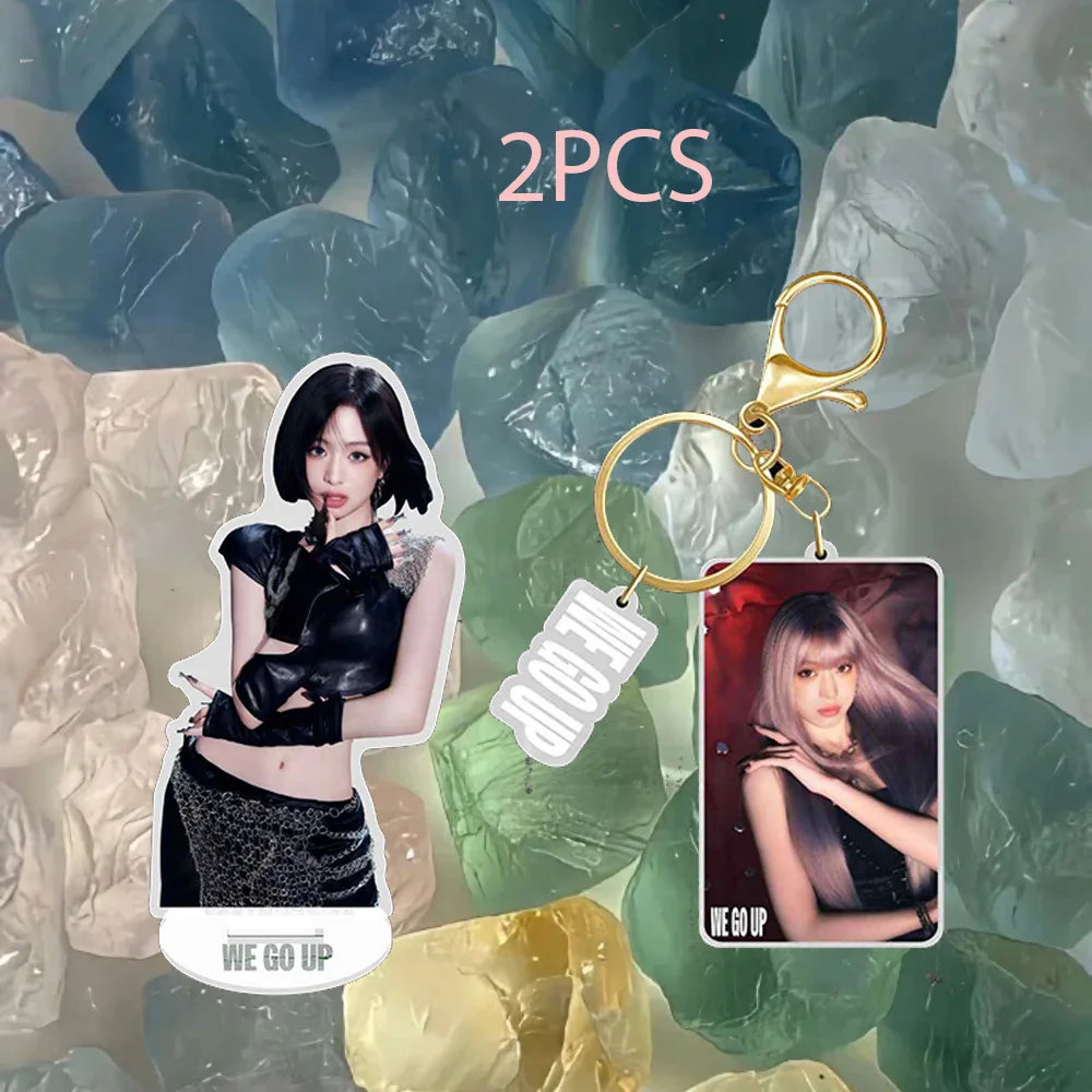 KPOP BABYMONSTER نحن نذهب 2 قطعة/المجموعة سلسلة مفاتيح مصنوعة من الأكريليك الدائمة الشكل عالية الجودة على ظهره كيرينغ مكتب الديكور ASA RUKA الهدايا