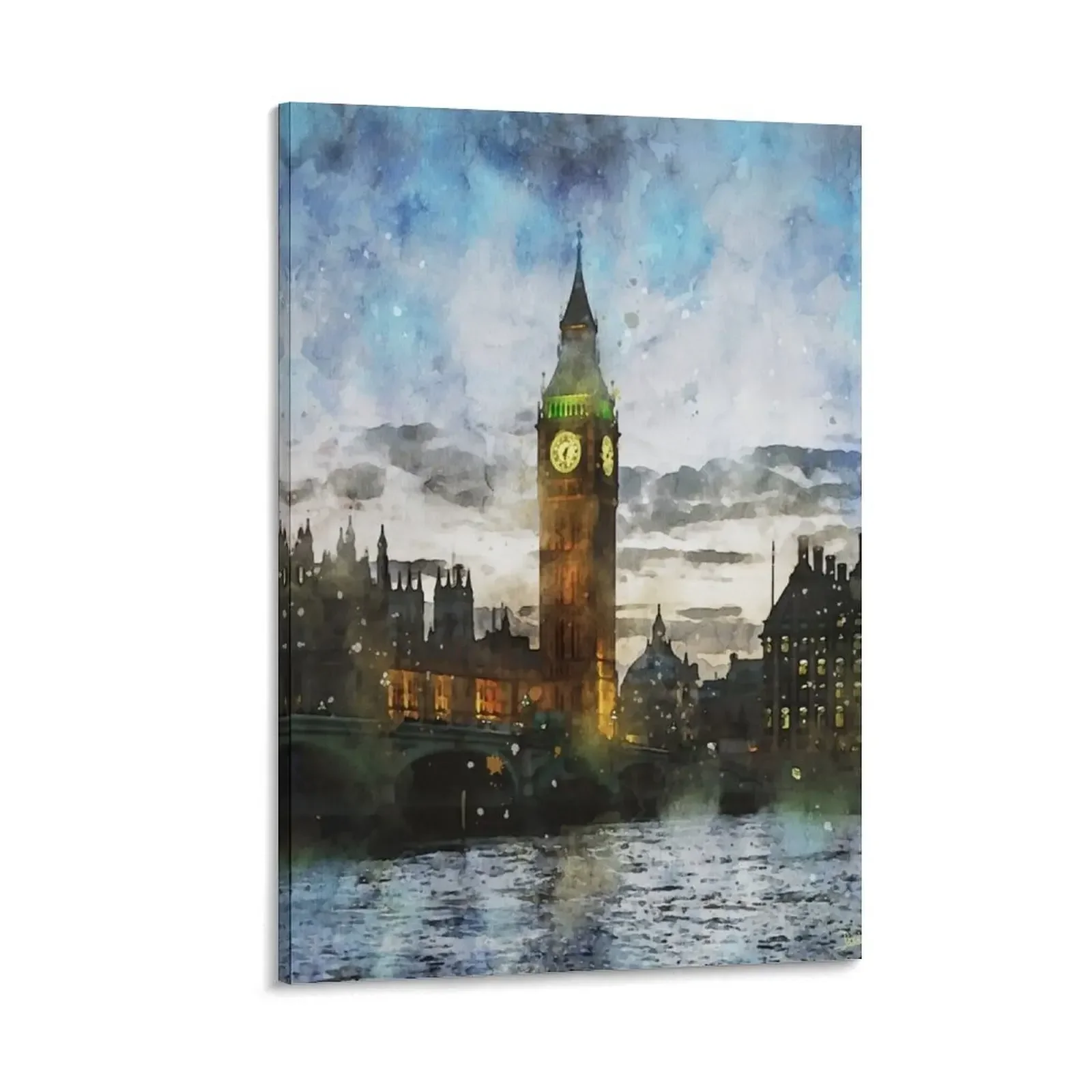 

Big Bend and the Westminster Parliament building on the River Thames - London - Canvas Painting art anime room decor
