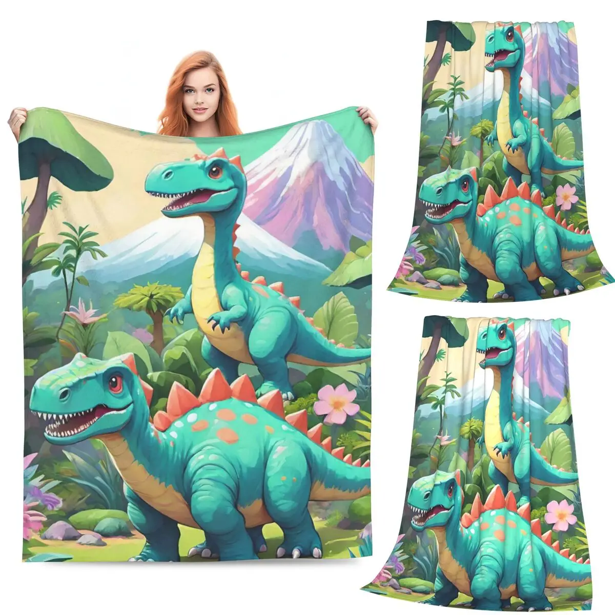 

Милое одеяло с изображением динозавров и животных, волков, художественное одеяло, флисовое одеяло для дивана, многофункциональное одеяло для дома, спальни, путешествий, покрывало