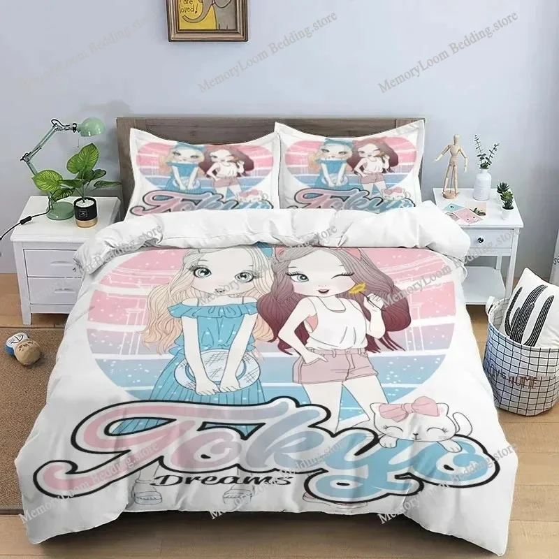 

Cartoon Girl Art Print XXL Three Piece Bedding Set Article Children Or Adults Beds Quilt Covers Pillowcases Bedding Set