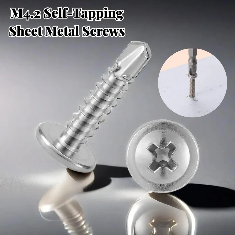

# 8 саморезов с крестообразной головкой M4.2, высокопрочные быстрорежущие саморезы, пригодные для крепежных мебели своими руками и особых потребностей