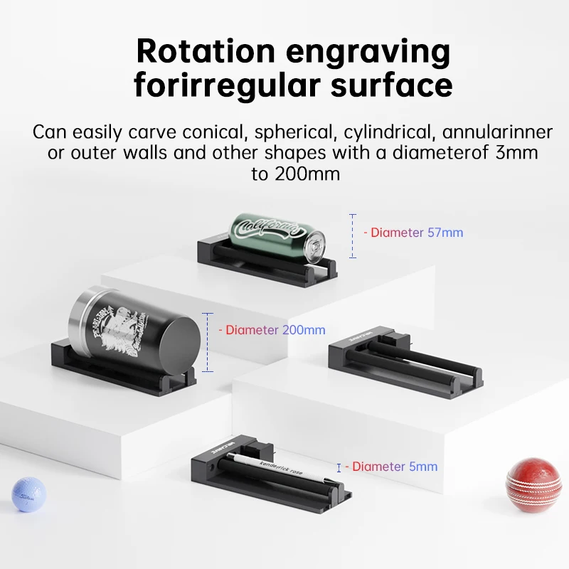 Oggetto cilindrico 360 ℃ Rotary Carving R5 asse rotante e dispositivo rotante RF1 per DAJA D2/D3/M1/S4