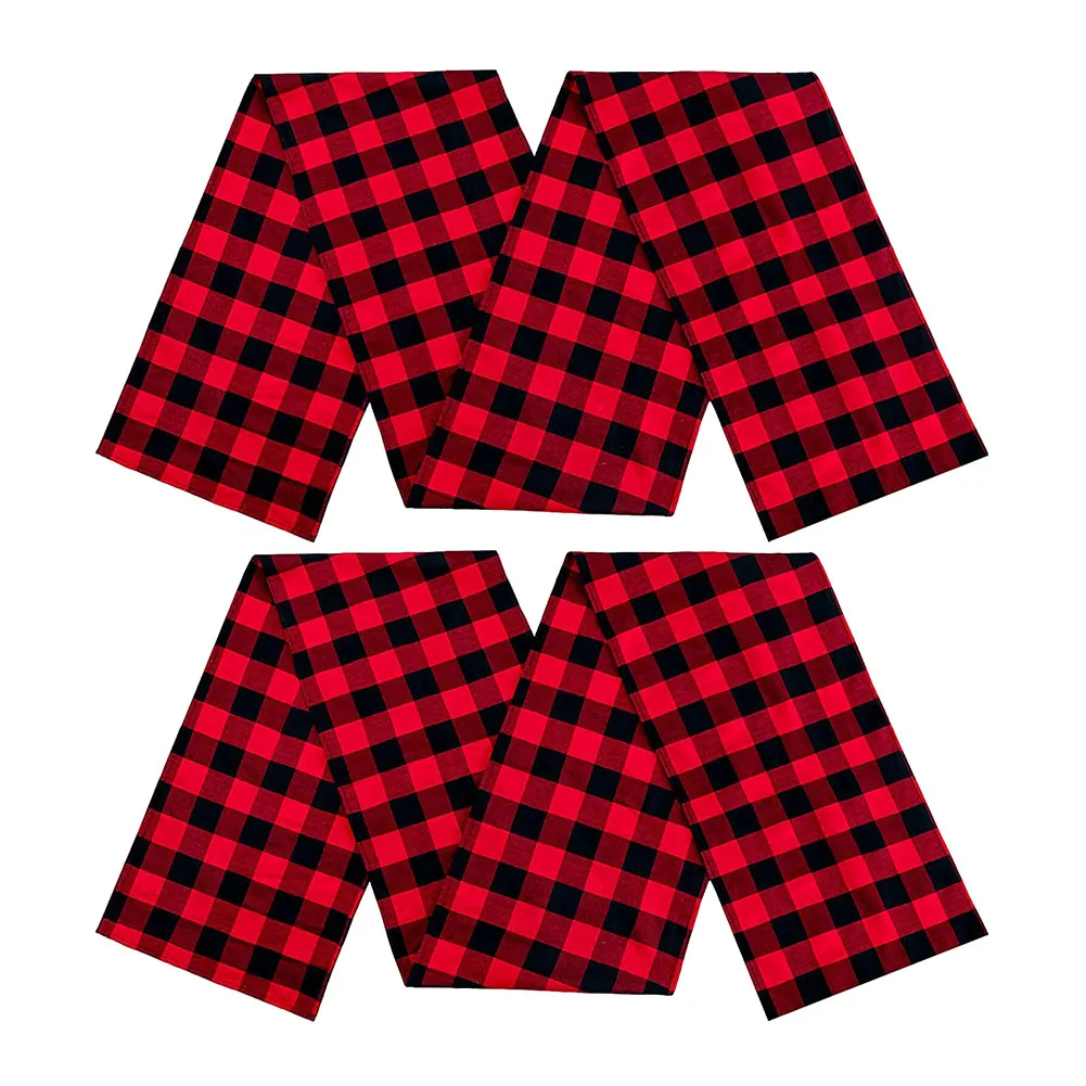 ABVC Buffalo Checked Plaid Table Runner 13X84 Inch Tabletop Christmas Gathering Table Setting Decorations