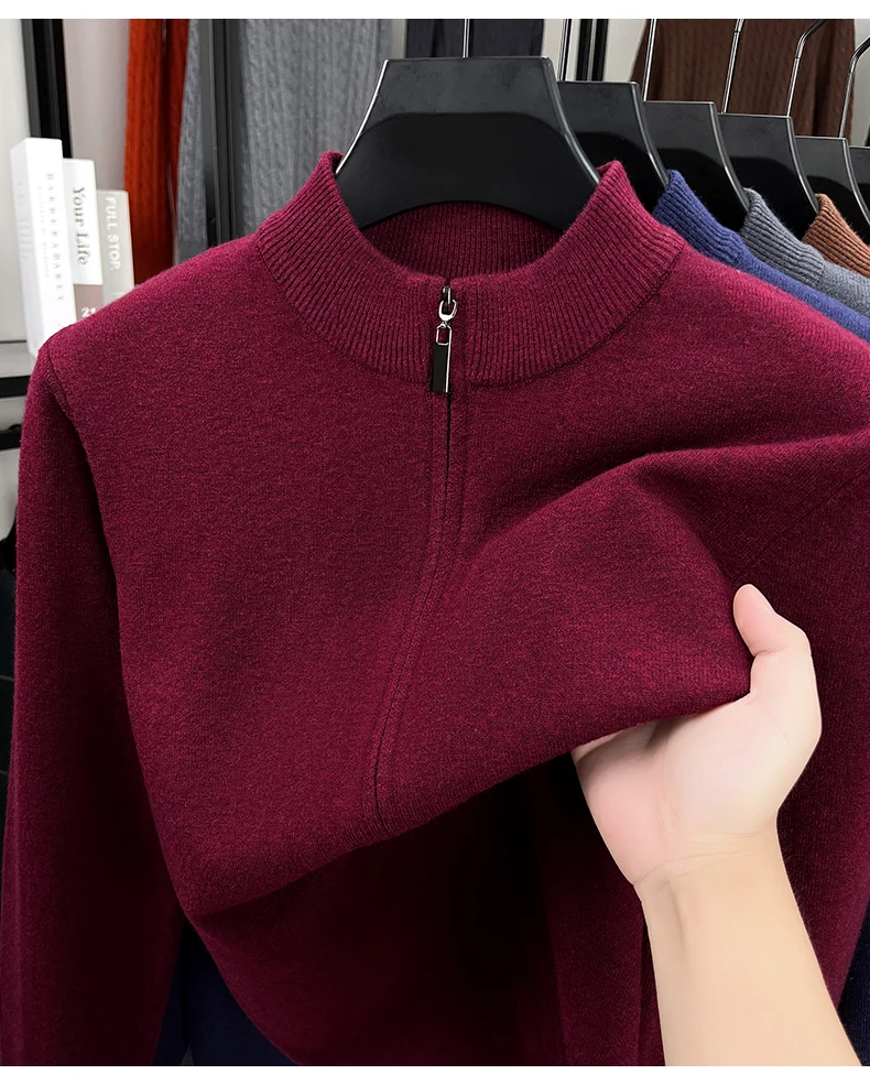 ニットカーディガン メンズ 2025 春秋 新作 メンズ カジュアル ビジネス 無地 ウールジャケット メンズセーター トレンド