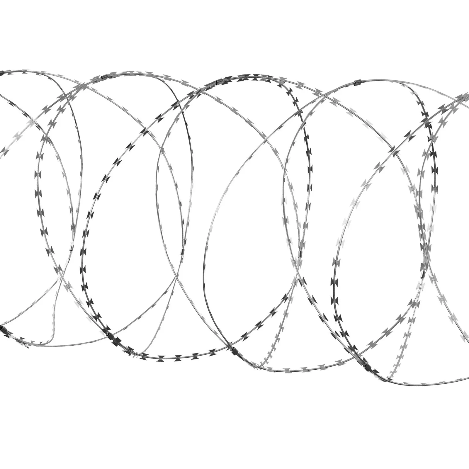Razor Wires, 98 Ft Razor Barbed Wire, 2 Rolls Razor Wire Fencing Razor Fence, Double Spiral Razor Ribbon Barbed Wire Galvanized