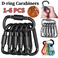 Aluminum Alloy Carabiner Spring Snap Clip D Shape Multifunctional Aluminum Tactical Caribiner Hook Karabiners Hiking Tools