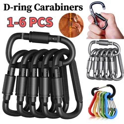 Aluminum Alloy Carabiner Spring Snap Clip D Shape Multifunctional Aluminum Tactical Caribiner Hook Karabiners Hiking Tools