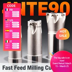 4NTE90 Fast-Feed Milling Cutter Bar 120MM-200MM For 4NKT060308 KT930S KT1505 H01 Double-Sided Right-angle Milling Cutter Insert