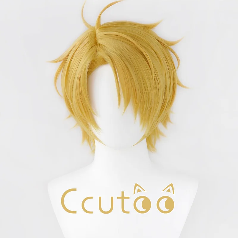 

Ensemble Stars Yuuki Makoto Cosplay Wig Blonde Golden Short Synthetic Hair Heat Resistant Wig for Halloween Role Play