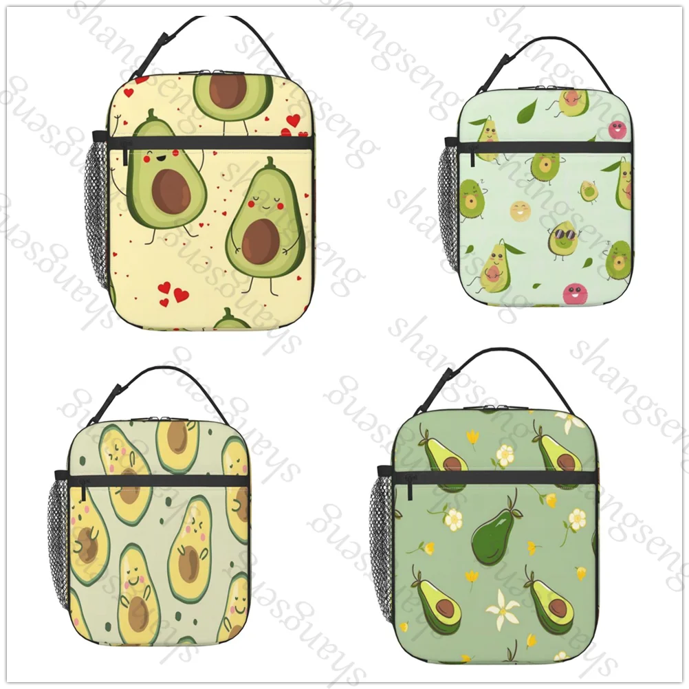 Fruit Avocado Cartoon Geïsoleerde Thermische Zak Lunchtas Voedsel Drank Opslag Lekvrije Picknick Campingtassen Outdoor Box Beach