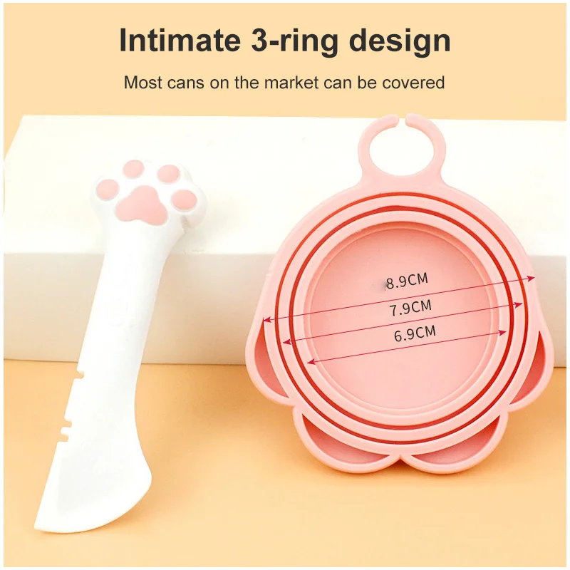 1~5PCS Pet Spoon Multifunctional Can Opener Wet Food Mixing Spoon Silicone Cat Can Sealing Cover Food Storage Dog Accessory