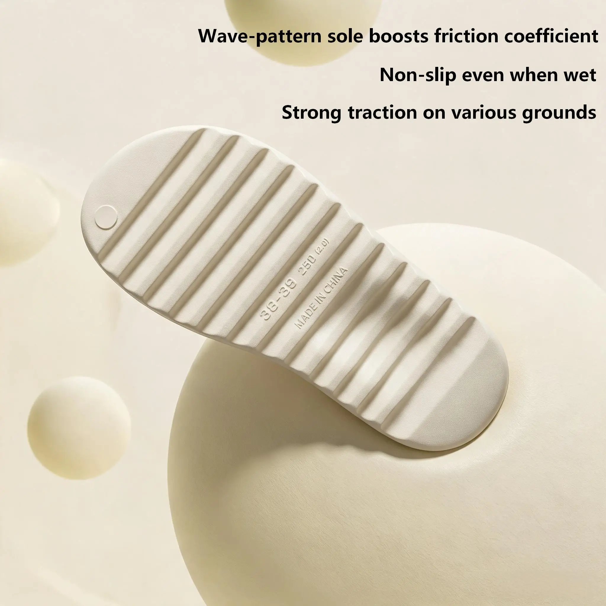 Herren EVA-Slipper in Uni-Farben, geometrische, dicke Plateausohle, weiches Cloud-Feeling, rutschfest, offene Zehenpartie, lässige Slides für drinnen und draußen – Detail 3