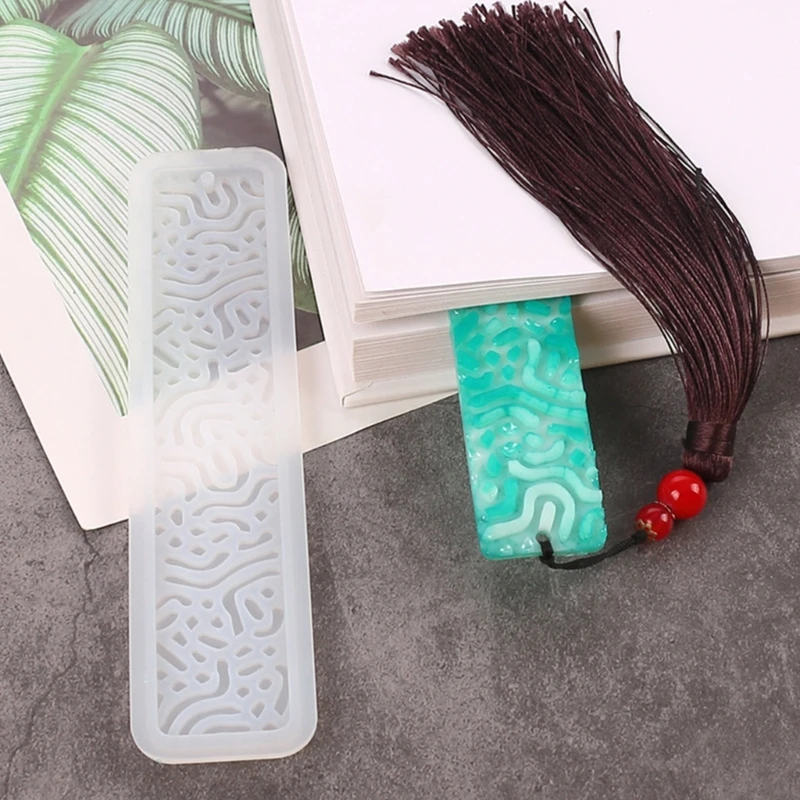 Diy Crystal Epoxy Bookmarks Mold Mirror Flower Pattern Mold Rectangular Bookmarks Mold for Epoxy Resin Jewelry DIY Craft