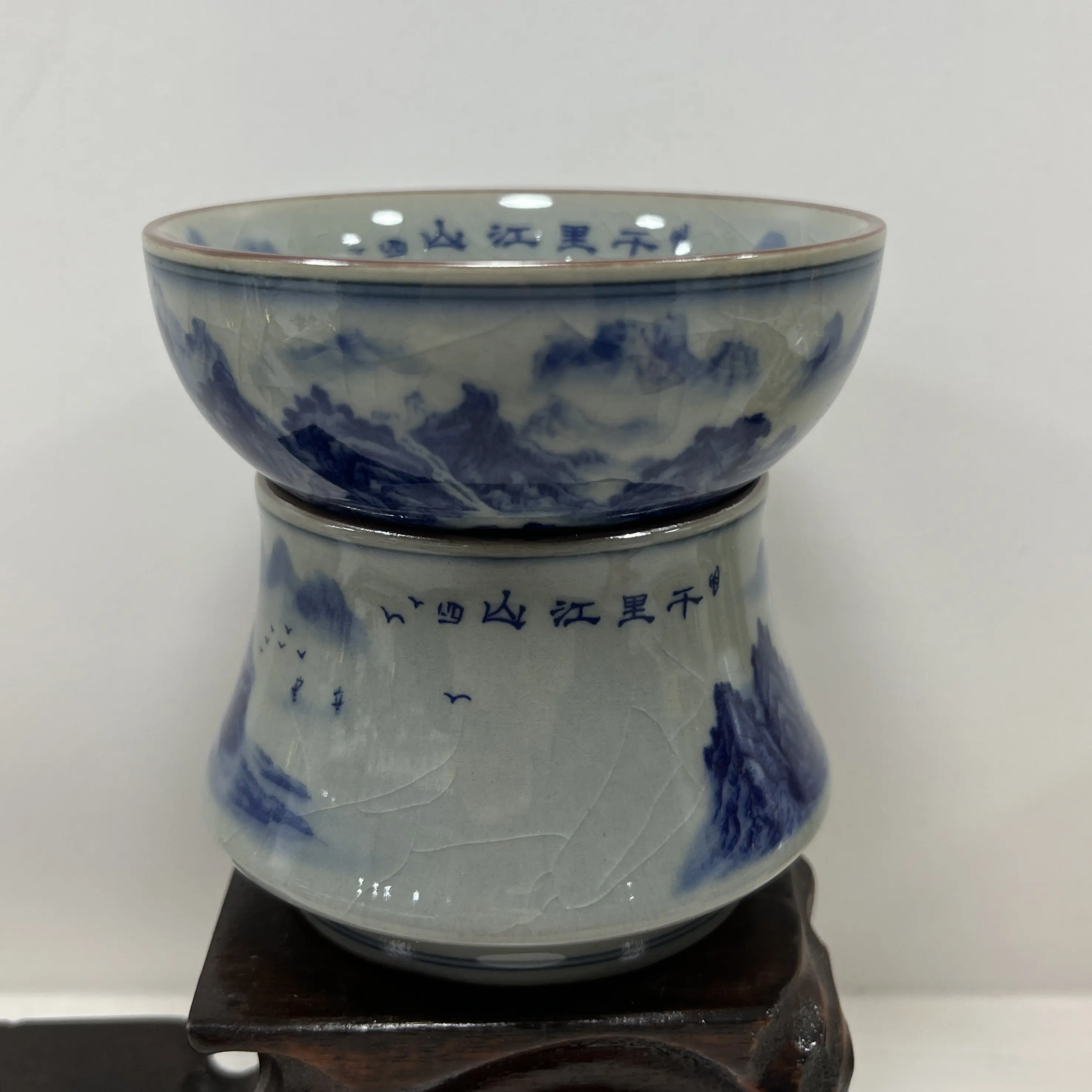 Jingdezhen Porcelain Opening Film Pension Clay Thousand-Li Landscape Tea Strainer Fine Hole All-Ceramic Partition Strained