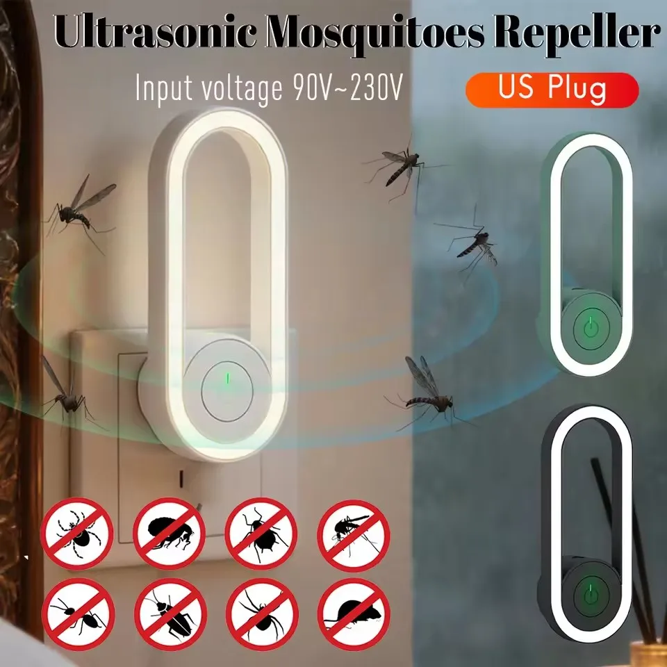 Ultrasonic Mosquitoes Repeller Control Plug in Electronic Insect Defender Roach Bed Bug Mosquito Bug Zapper for Outdoor Indoor