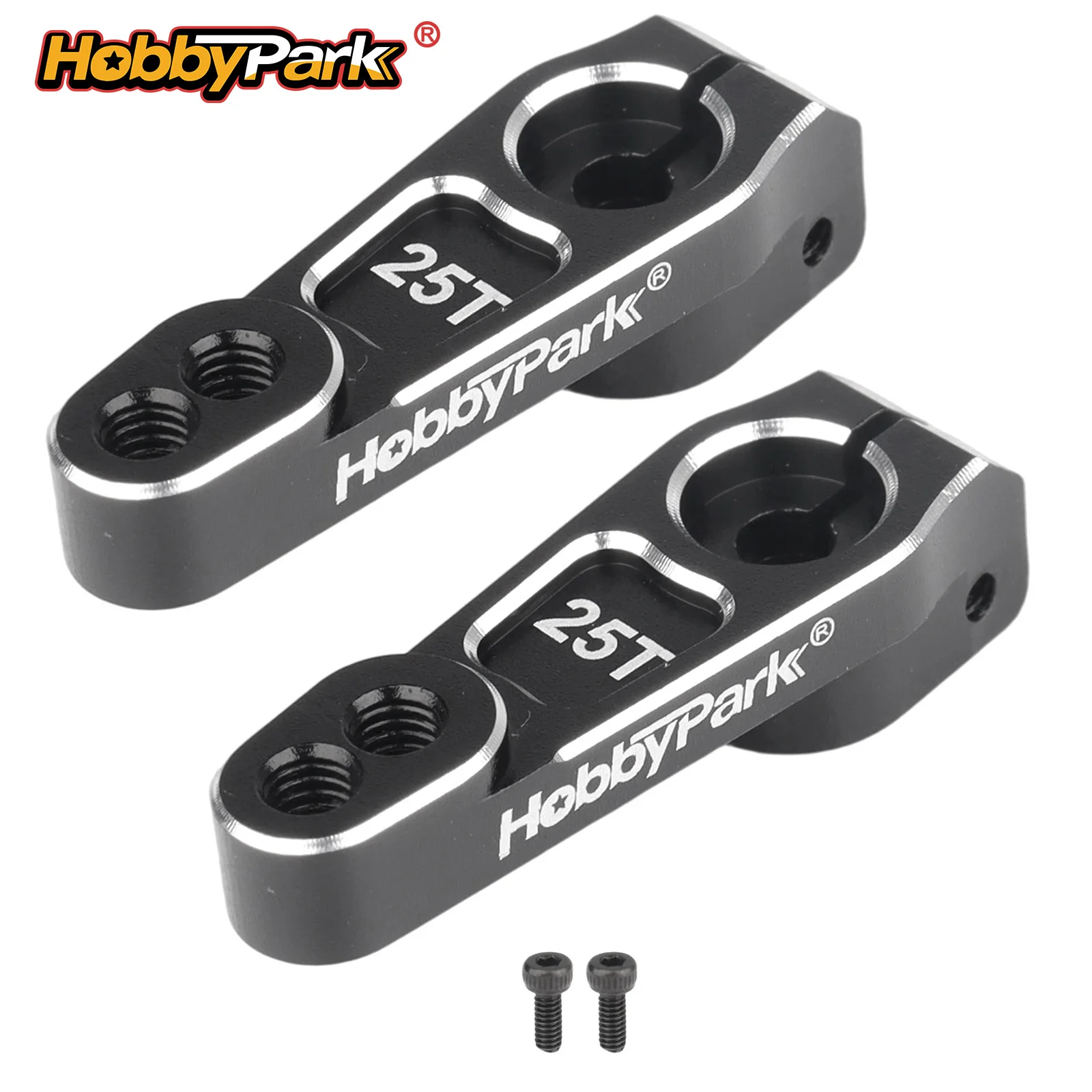 Hobbypark Upgrade Aluminum Servo Horn 2pcs Metal Servo Arms for Power HD Savox Futaba Low Profile Servo Motors RC Steering