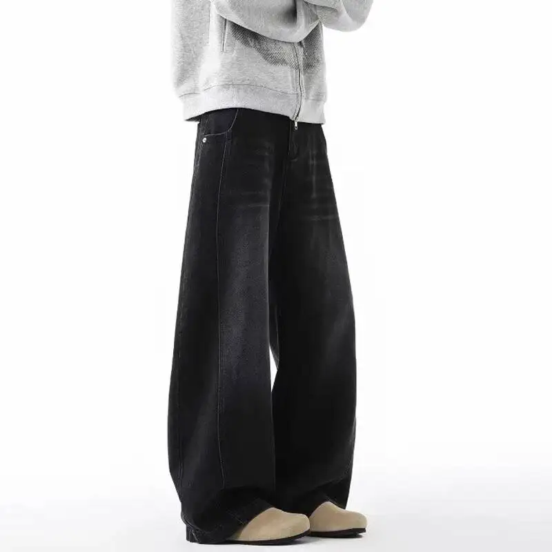 LUZHEN 2026 Stylish Gradient Washed Vintage Style Loose Straight Tube Jeans Men's Trendy High Quality Casual Denim Pants JY7836