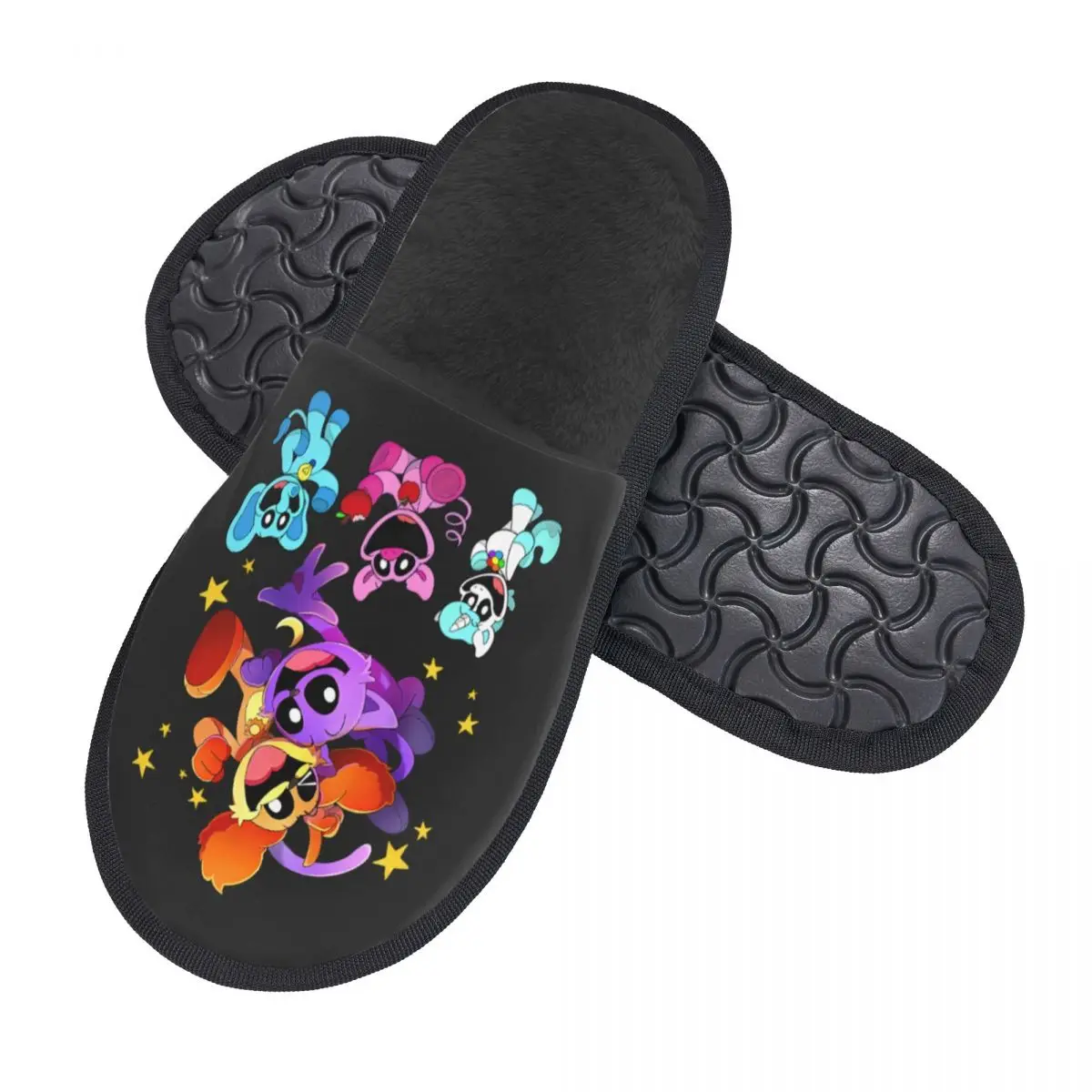 Custom Smiling Big Mouth Critters Group House Slippers Women Comfy Memory Foam Animated Game Slip On Bedroom Slipper Shoes