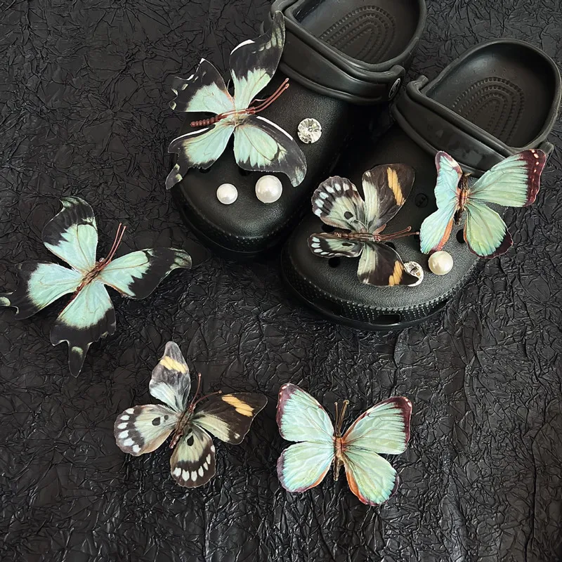 Fabric Butterfly Bow Sports Sandals Accessory DIY Artificial Flower Decorative Accessory Shoe Flower Slippers Color Buckles