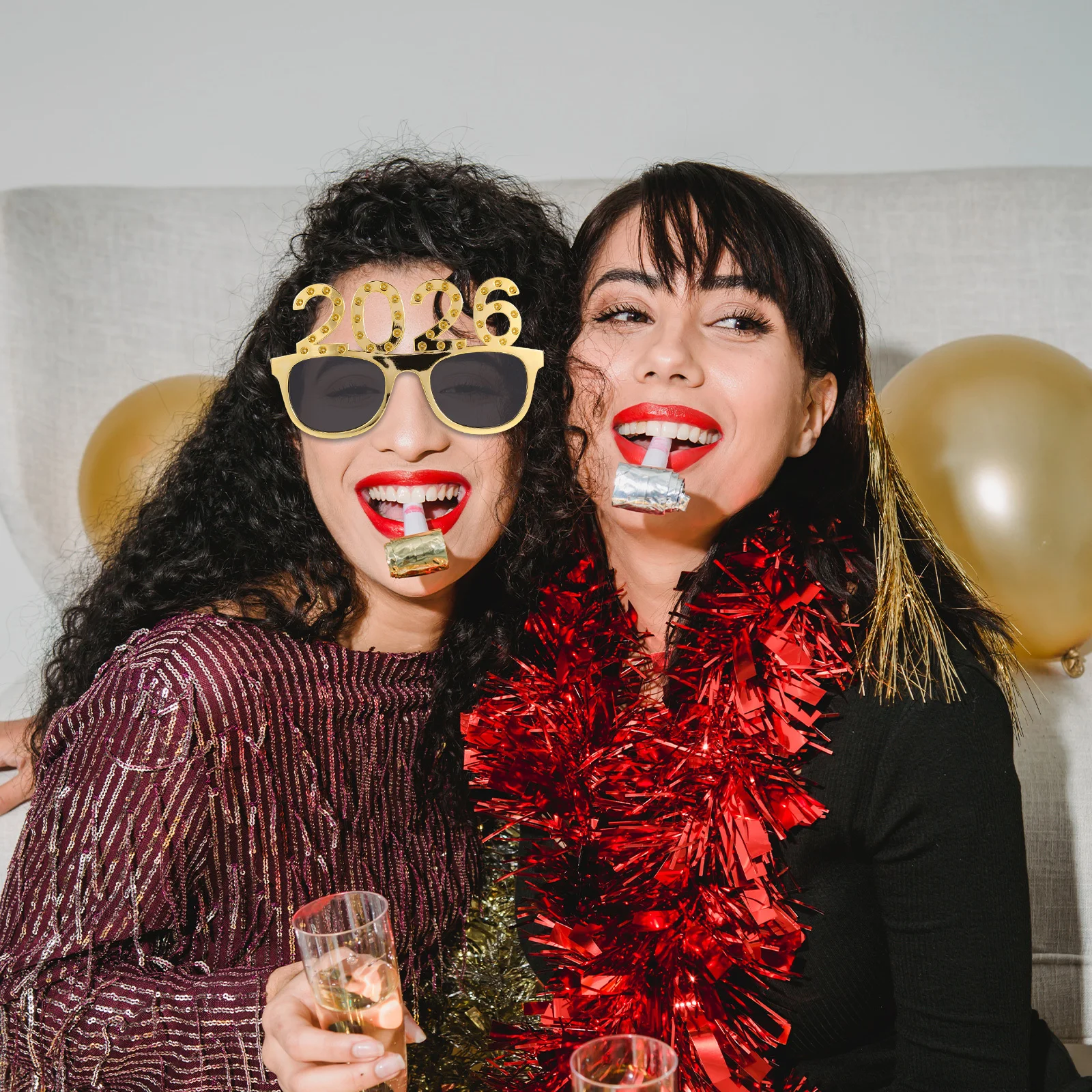 

Holiday 2026 Glasses Glitter Eyewear Christmas Party Graduation Photo Booth Decor 2026 Eye Glasses New Years New Years Props