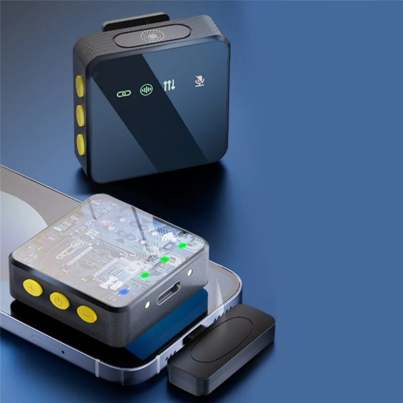 【جديد】ميكروفون Lavalier اللاسلكي المانعة للضوضاء، من النوع C من واحد إلى اثنين، مثالي لبطاقة الصوت المباشرة الخارجية وبث الصوت والفيديو