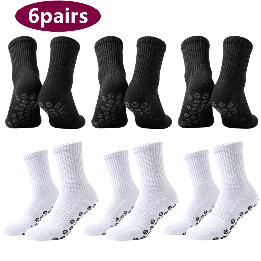 6 Paar rutschfeste, stoßdämpfende Sportsocken mit Frottee-Sohle für Herren und Damen, atmungsaktiv, professionell, für Basketball, Baseball, Training und Sport.