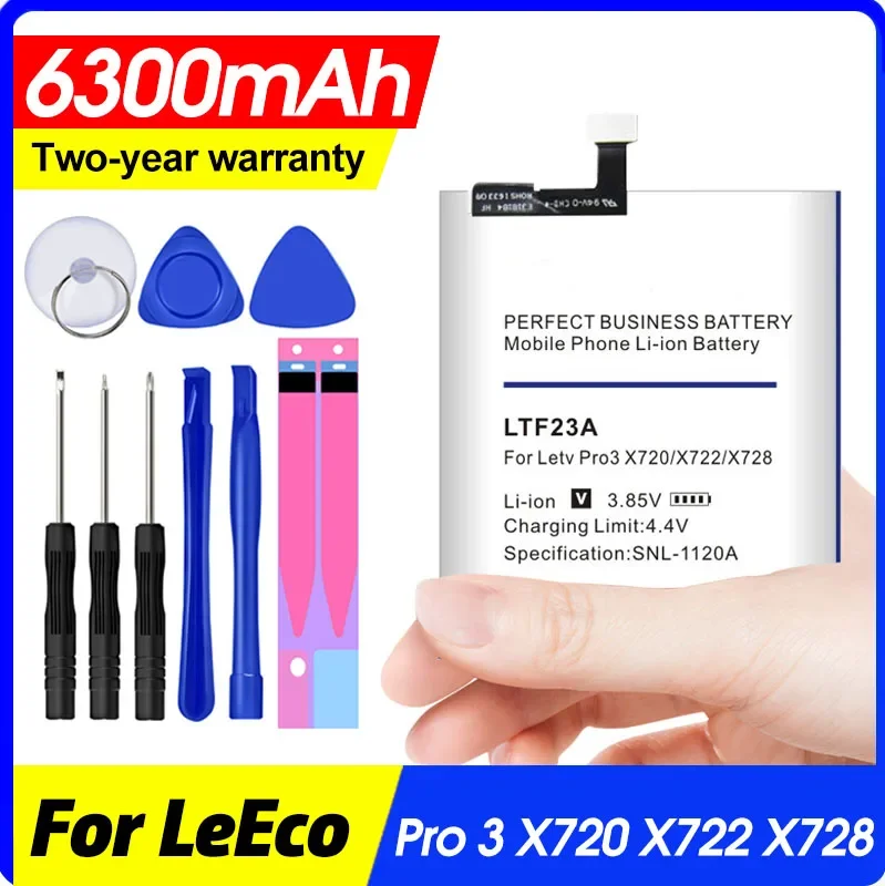 Bateria de ltf23a 6300mah para letv leeco le pro 3 x720 x722 x728 substituição