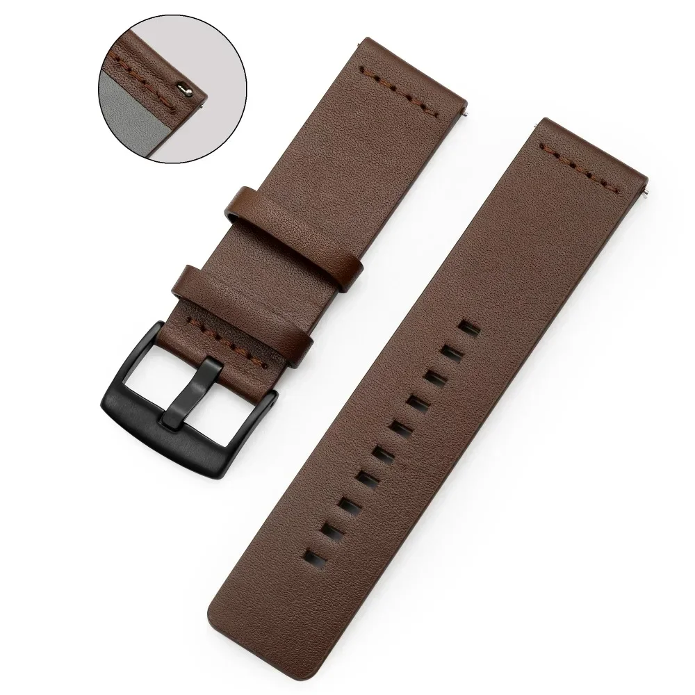 Leather Band for Samsung Galaxy Watch 6 5 4 40mm 44mm  6Classic 20mm Quick Fit 20mm 22mm 18mm 24mm for Huawei Watch GT4 46mm image 6