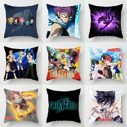 Anime FAIRY TAIL Pillowcase Cartoon Natsu Dragneel Erza Scarlet Harajuku Home Decor Waist Pillow Case Kids Bedroom Cushion Cover