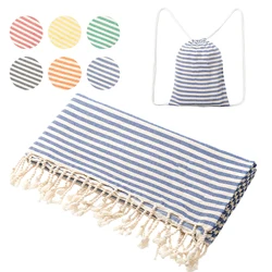 YEUZLICOTTON Hot Sale luxury Striped Tassel 100% cotton sauna spa bath towel For Home 100*180CM Travel Turkish Large beach towel