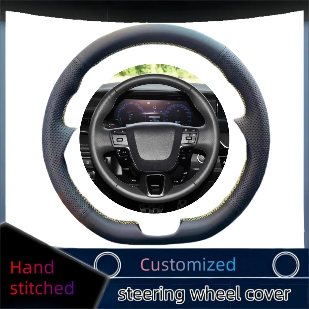 

Braid Car Steering Wheel Cover Wrap Hand Sewing Microfiber Leather For Toyota Alphard IV 2023 2024 2025 Auto Accessories