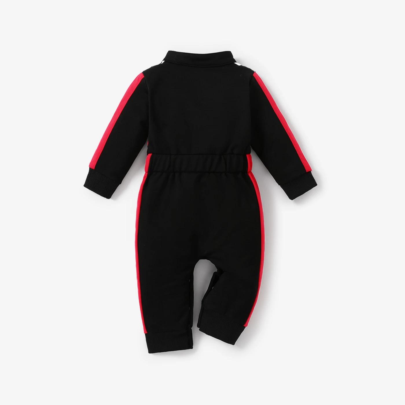 PatPat Racing Driver Baby Boy/Girl Sporty Grid Jumpsuit Autumn Spring