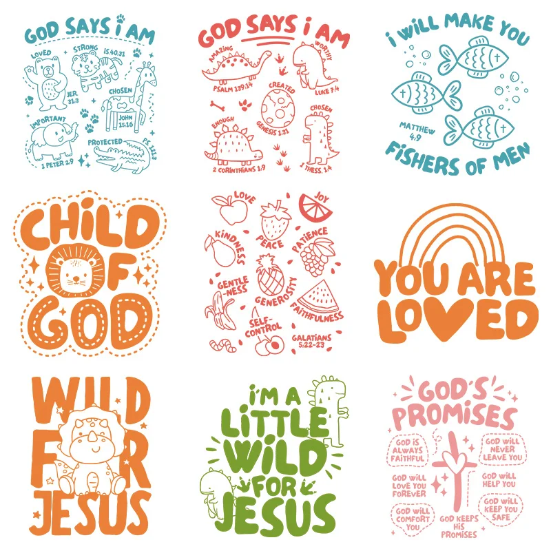 Cartoon Jesus God UV DTF Wrap Transfer Stickers Cartoon Cutes Design Waterprooof Wrap Glasses Mugs Cups Decal