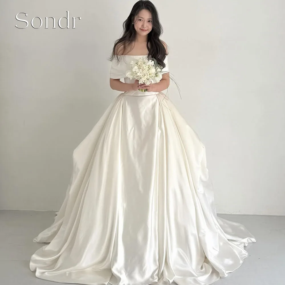 

Sondr Customized Off the Shoulder Korean Wedding Dresses 2026 New Corset Back Bridal Photo Shoot Gown Party Dresses